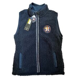 Antigua|Womens Fuzzy Vest|Houston‎ Astros|Navy|NWOT|SZ S